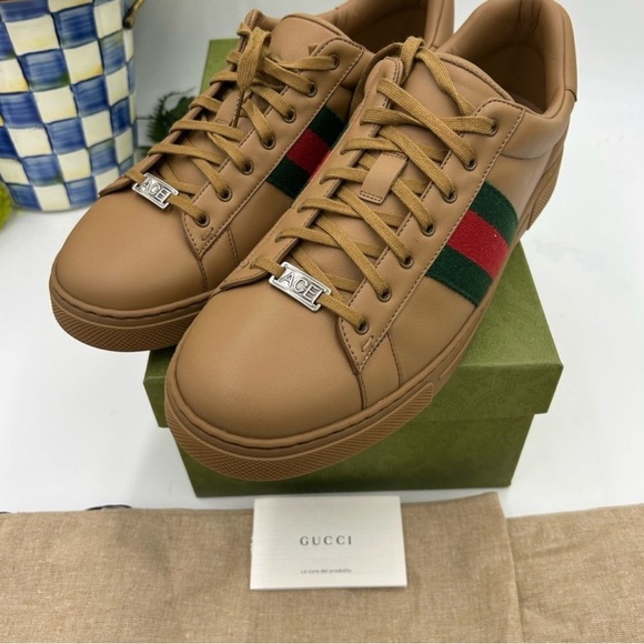 Mens Gucci ace Webb low top leather Sneakers size 11 fits 12 US made in Italy - Picture 12 of 13